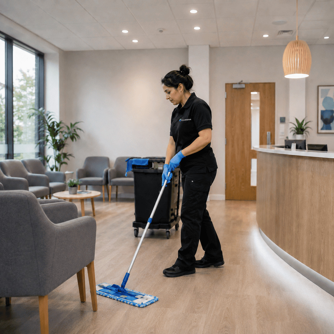 CQC Cleaning - Hospital waiting room - Illustrative Image