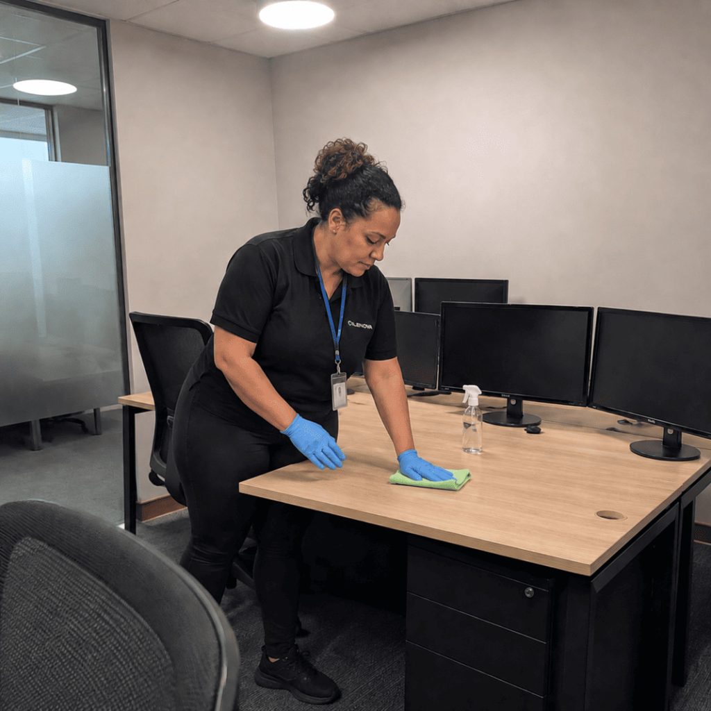 Cleaning office desk - Illustrative Image