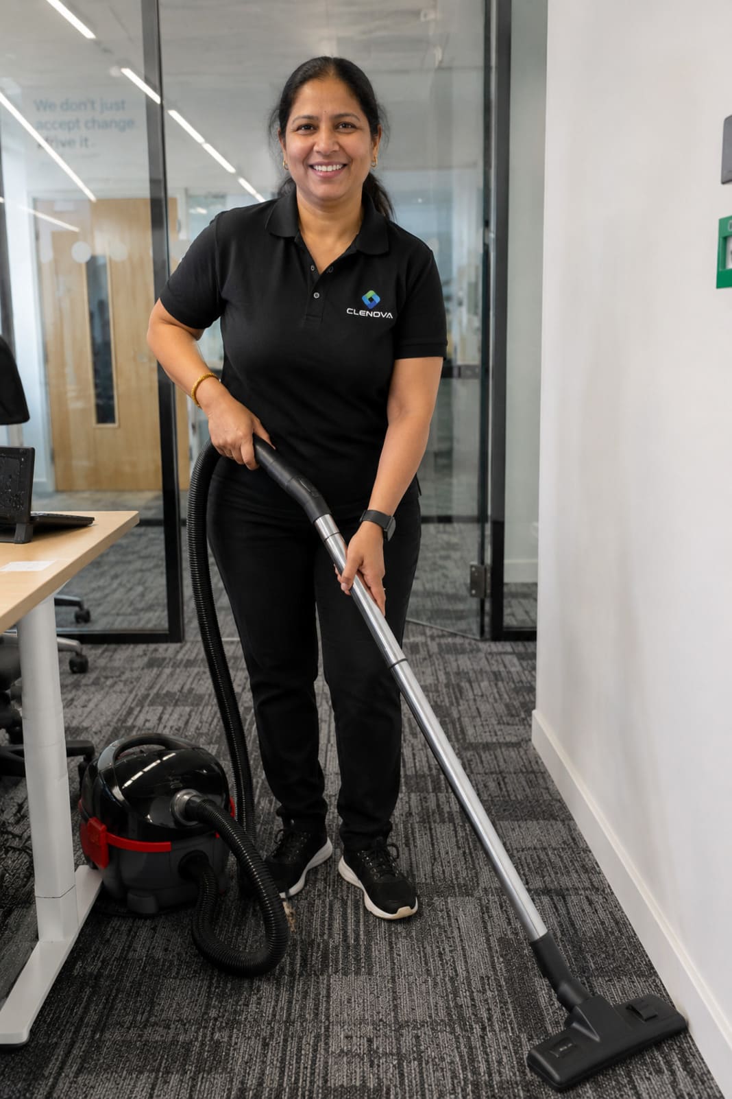 Commercial office carpet vacuuming service