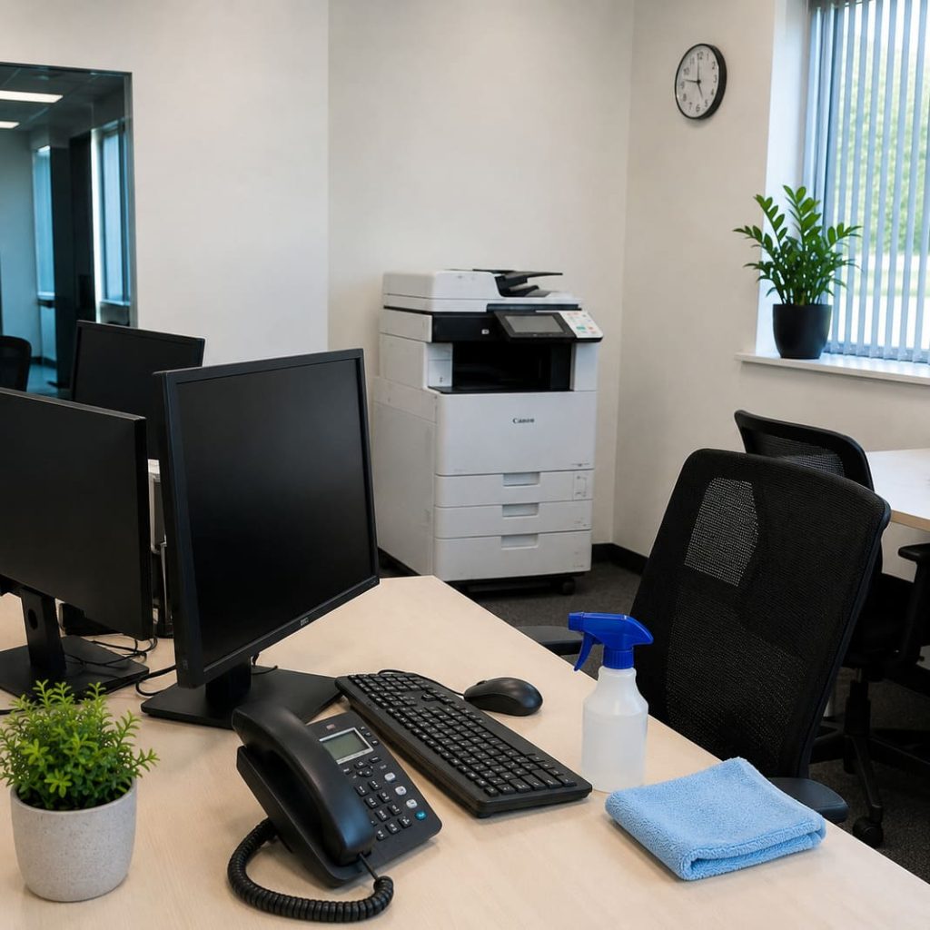 Post Cleaning Office Equipment - Illustrative Image