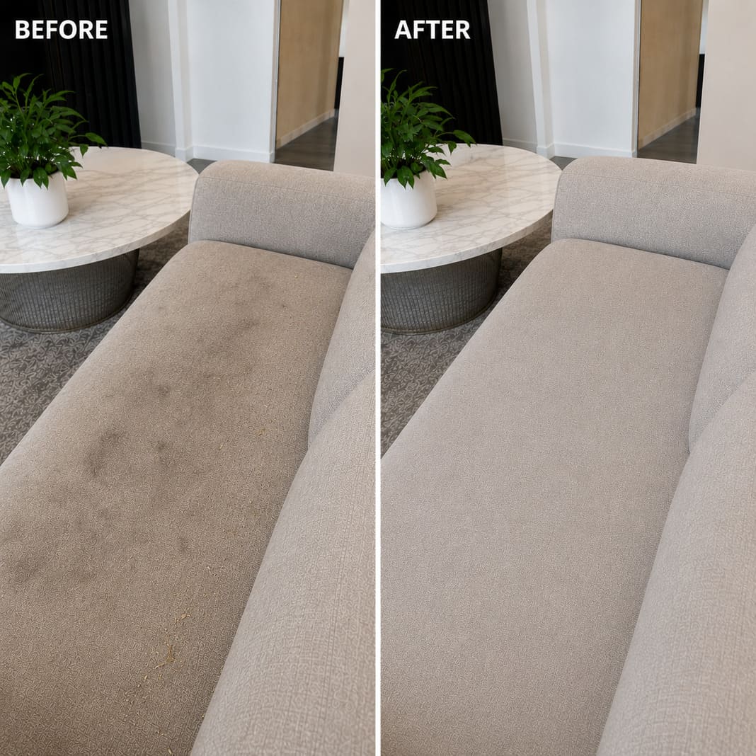 Pre and post comparison of Upholstering Cleaning Service - Illustrative Image