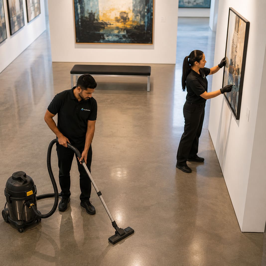 Venues and Galleries cleaning duo – Illustrative Image