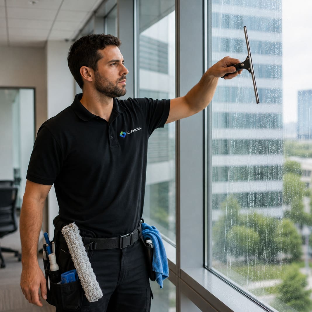 Window Cleaning in Office - Illustrative Image