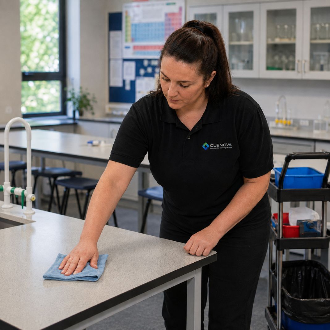 NEW School Cleaning in science laboratory - Illustrative Image